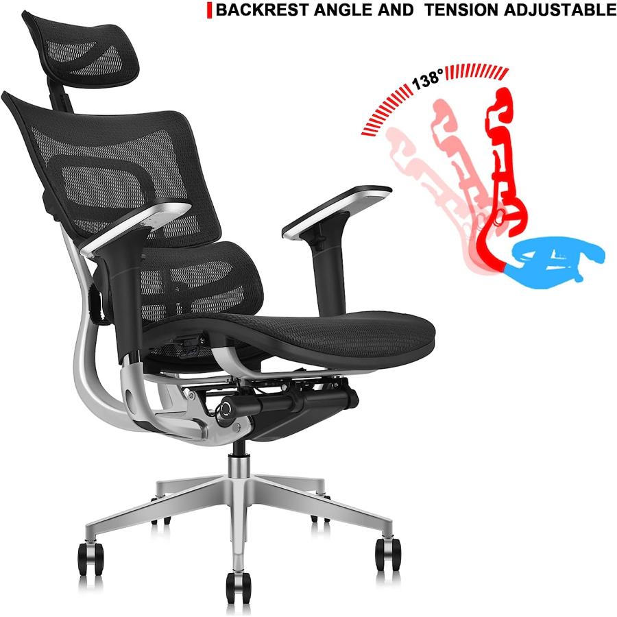 【中古品/USED】 MOOJIRS Ergonomic Office Chair | Liftable Backrest Height Adj | B 【4021396591】(142333円)