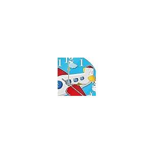 【並行輸入品】Round Wall Clock Flying Cartoon Airplane Airplane Blue Wall Cloc_5