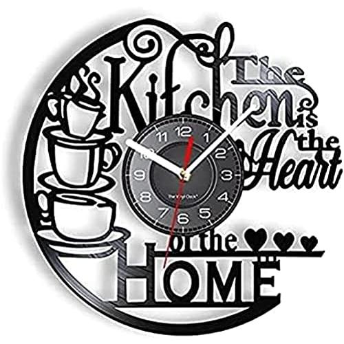 【並行輸入品】Silent Quartz Wall Clock Kitchen Heart Home Vinyl Clock Recorder_1