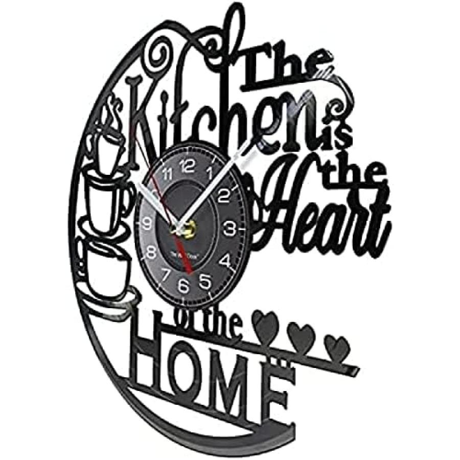 【並行輸入品】Silent Quartz Wall Clock Kitchen Heart Home Vinyl Clock Recorder_3