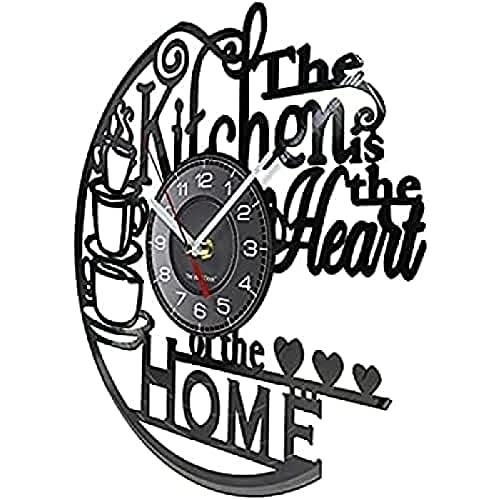 【並行輸入品】Silent Quartz Wall Clock Kitchen Heart Home Vinyl Clock Recorder_4
