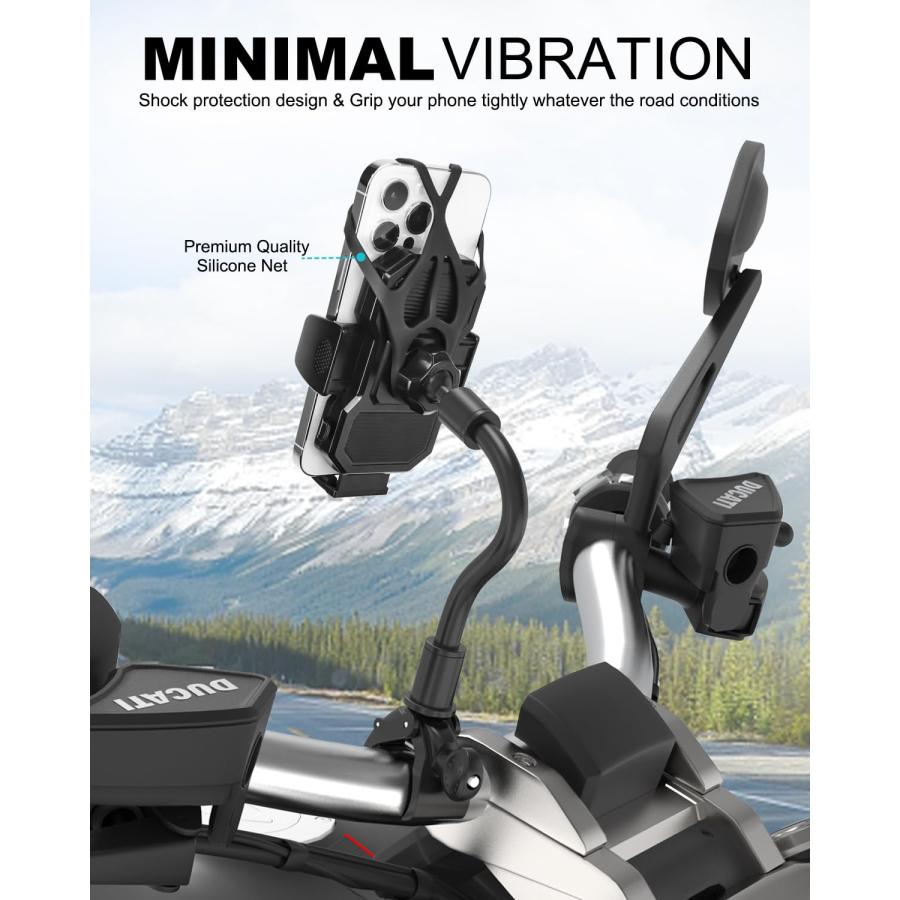 S.H.MonsterArts ゴジラ 並行輸入品】Aozcu Long Arm Motorcycle Phone Mount， [Upgraded
