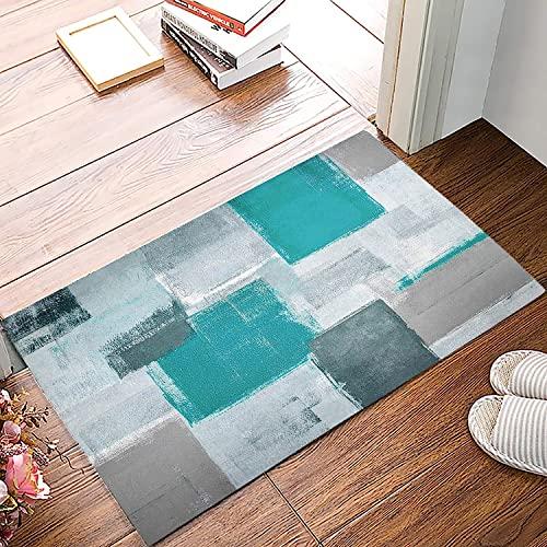 【並行輸入品】Doormat Outdoor Entrance Funny Welcome Turquoise Teal and Grey Aの画像