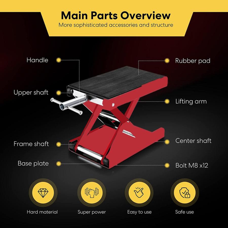【並行輸入品】Motorcycle Scissor Lift, Heavy Duty Motorcycle Lifter Jack Platfの画像