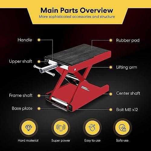 【並行輸入品】Motorcycle Scissor Lift, Heavy Duty Motorcycle Lifter Jack Platfの画像