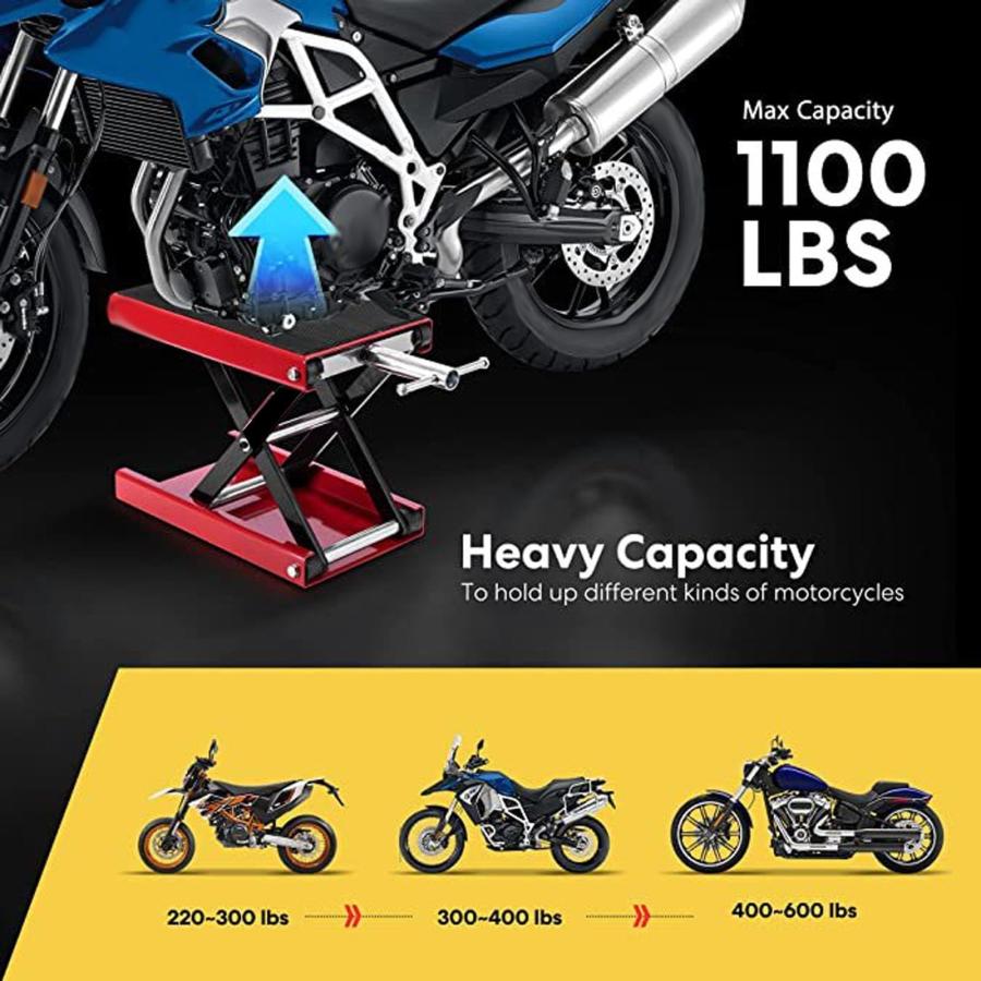 【並行輸入品】Motorcycle Scissor Lift, Heavy Duty Motorcycle Lifter Jack Platfの画像