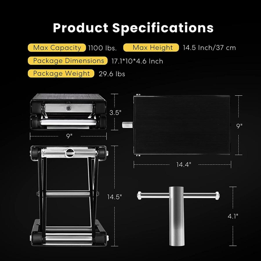 【並行輸入品】Motorcycle Scissor Lift, Heavy Duty Motorcycle Lifter Jack Platfの画像