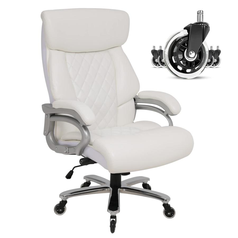 【並行輸入品】BOWTHY ビッグ&トール オフィスチェア 500ポンド   調節可能なランバーサポート 高耐久メタルベース 静音ラバーホイール | ブランド登録なし