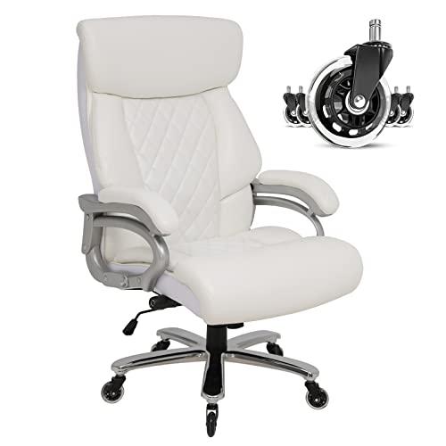 【並行輸入品】BOWTHY ビッグ&トール オフィスチェア 500ポンド   調節可能なランバーサポート 高耐久メタルベース 静音ラバーホイール | ブランド登録なし | 01