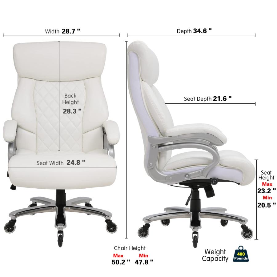 【並行輸入品】BOWTHY ビッグ&トール オフィスチェア 500ポンド   調節可能なランバーサポート 高耐久メタルベース 静音ラバーホイール | ブランド登録なし | 03