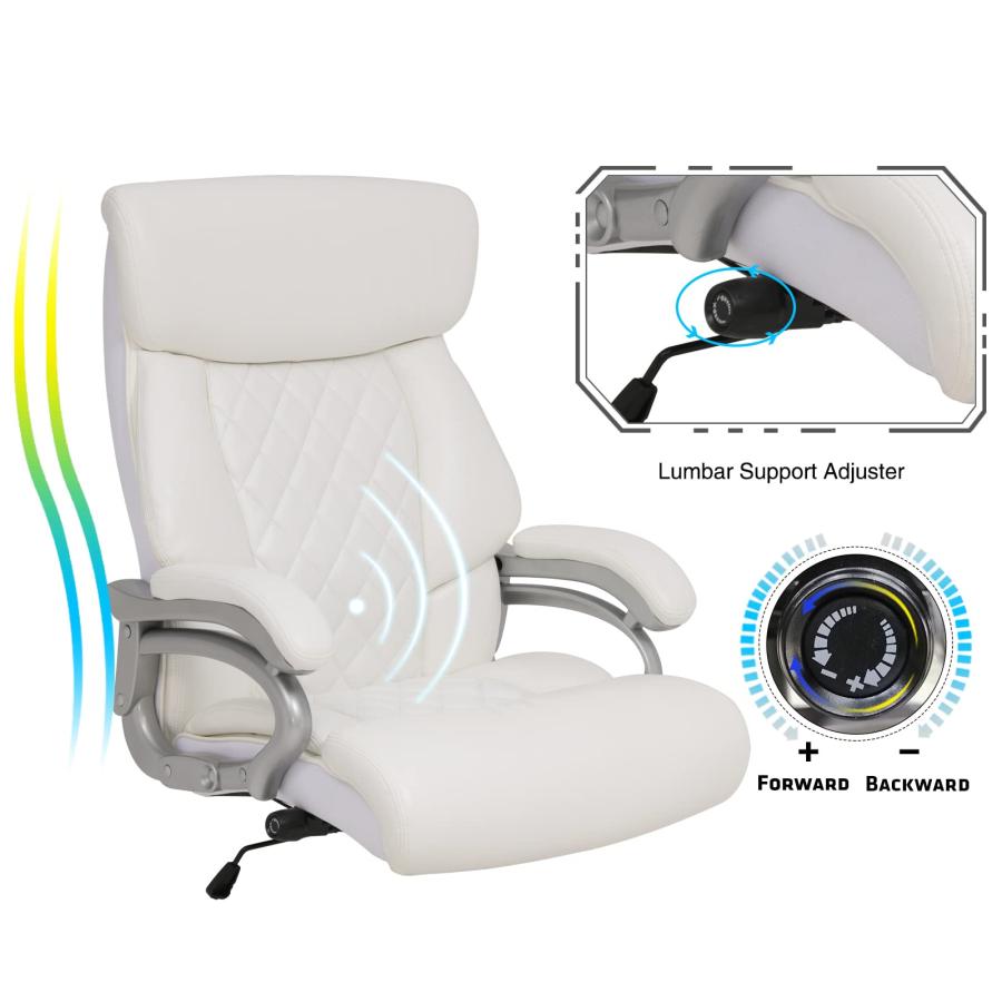 【並行輸入品】BOWTHY ビッグ&トール オフィスチェア 500ポンド   調節可能なランバーサポート 高耐久メタルベース 静音ラバーホイール | ブランド登録なし | 09