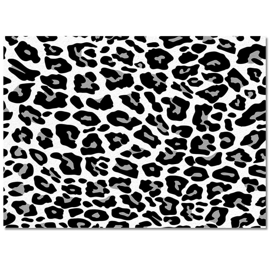 Black White Animal Leopard Area Rugs, Minimalist Art Print Zebra 並行輸入品