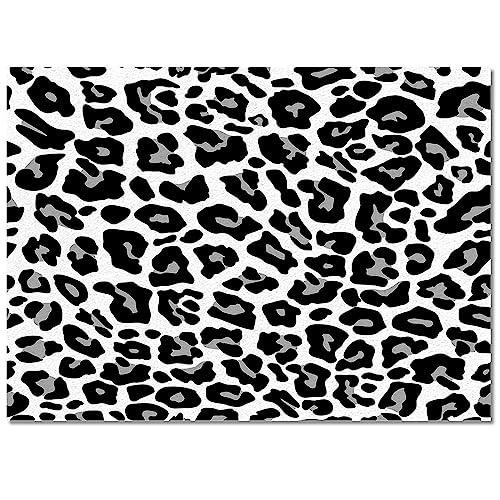 Black White Animal Leopard Area Rugs, Minimalist Art Print Zebra 並行輸入品
