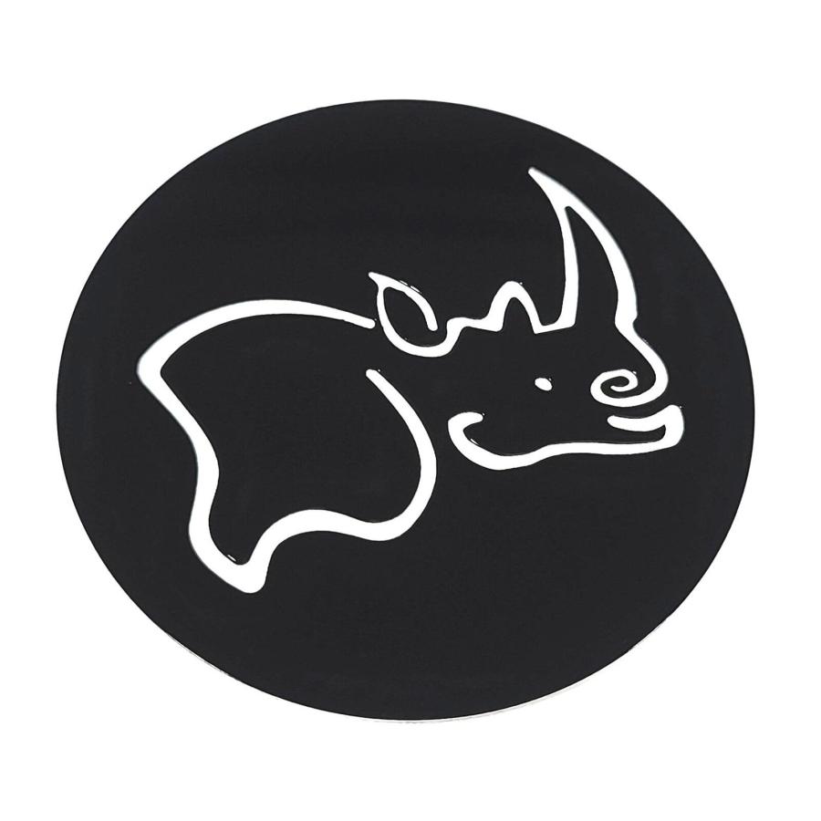 並行輸入品】Black Rhino Flat Black TE80BR Center Cap Sticker Logo