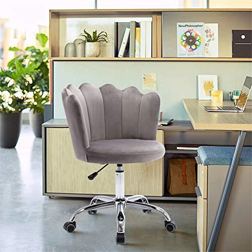 【並行輸入品】AMNOOL Velvet Home Office Chair Adjustable Swivel Shell Desk Chaの画像