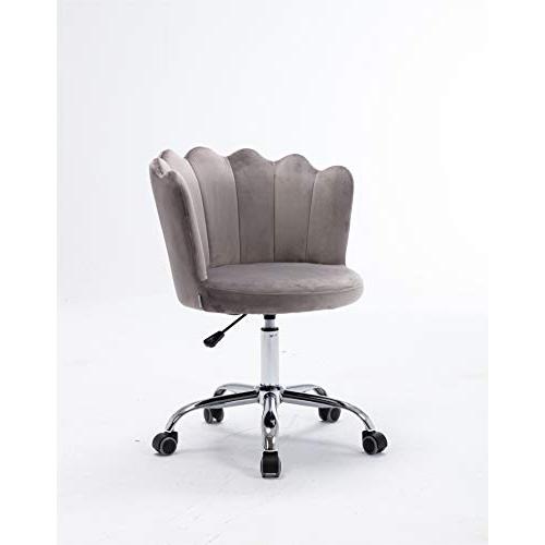 【並行輸入品】AMNOOL Velvet Home Office Chair Adjustable Swivel Shell Desk Chaの画像