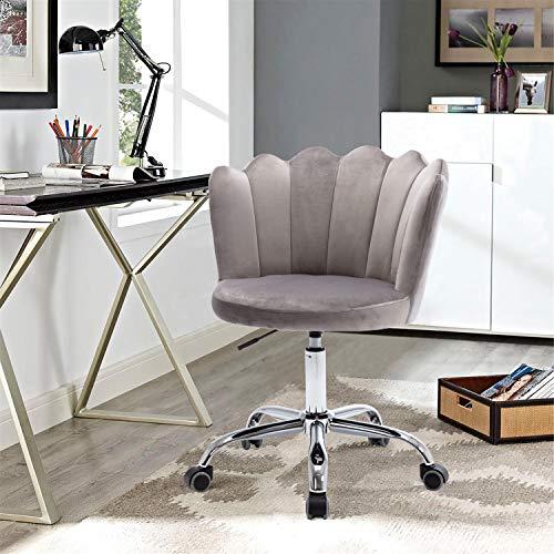 【並行輸入品】AMNOOL Velvet Home Office Chair Adjustable Swivel Shell Desk Chaの画像