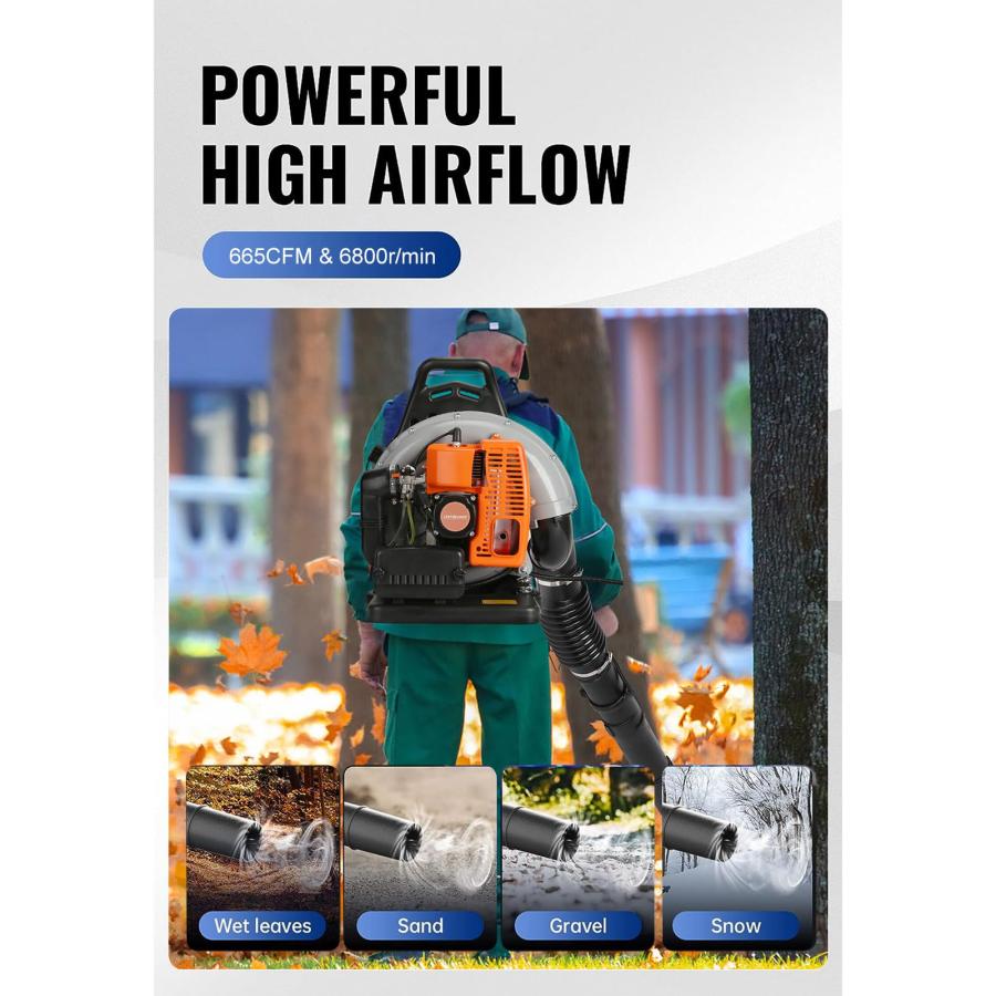 並行輸入品】バックパックリーフブロワー 63CC ガソリン式 2ストローク