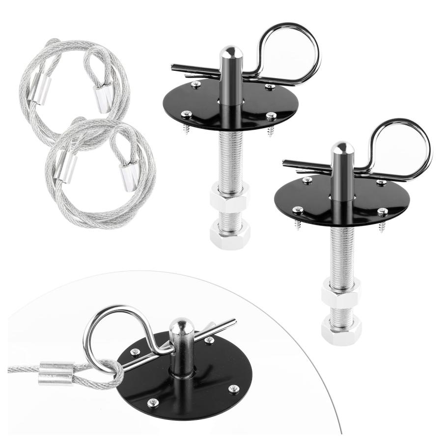 Hood Pins Kit for Car Stainless Steel Hood Pin Lock Clip with R 並行輸入品