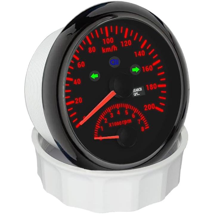 ELING 85mm 自動オートバイ スピードメーター GPSゲージ 0-200km/h オドメーター タコメーター付き 8000　並行輸入｜import-tabaido｜02
