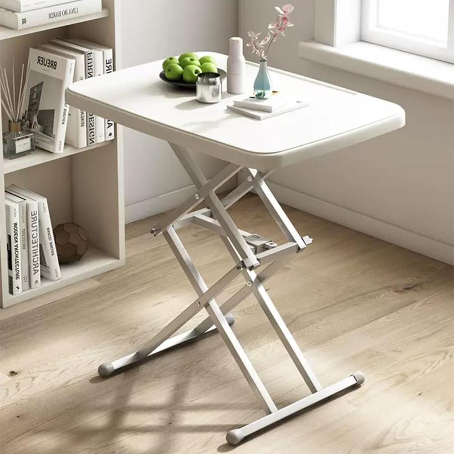 【並行輸入品】Small Folding Table，4 Adjustable Height Tv Dinner Tray Table，Tal