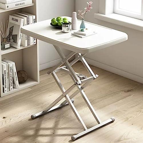 【並行輸入品】Small Folding Table，4 Adjustable Height Tv Dinner Tray Table，Tal