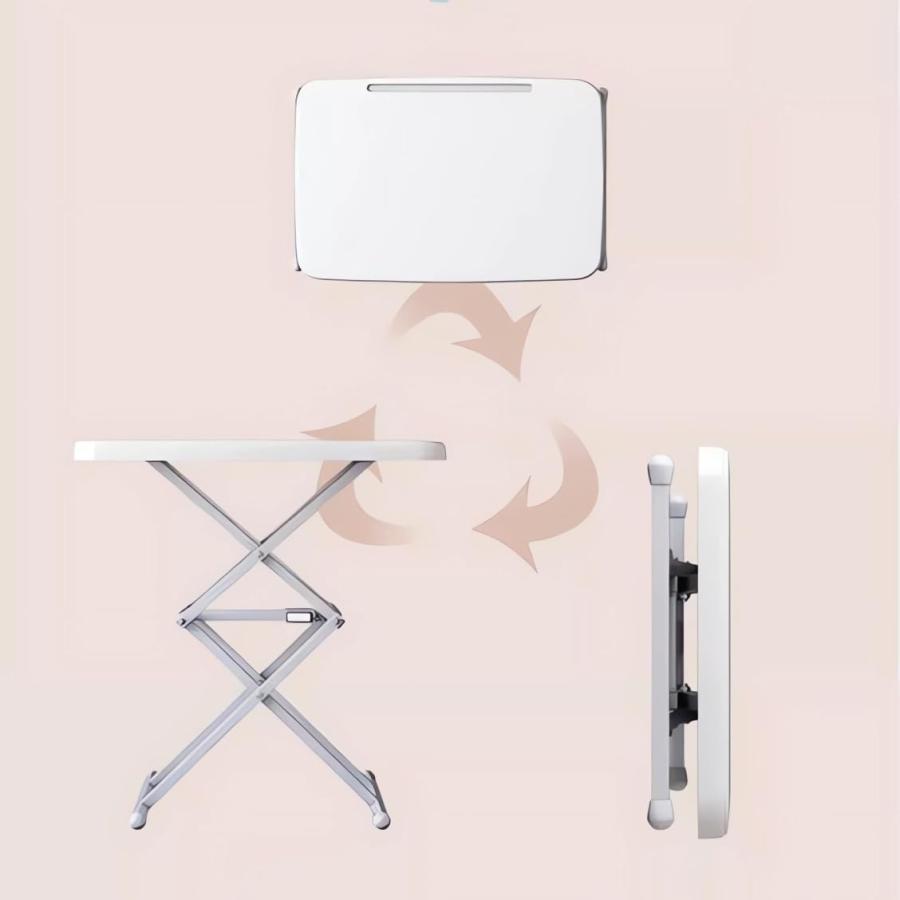 【並行輸入品】Small Folding Table，4 Adjustable Height Tv Dinner Tray Table，Tal
