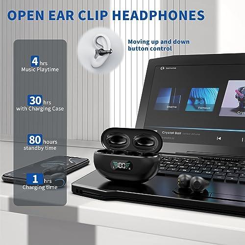 オシャレ EUQQ Open Ear Clip Headphones， Wireless Earbuds Bluetooth 5.3， S 並行輸入品