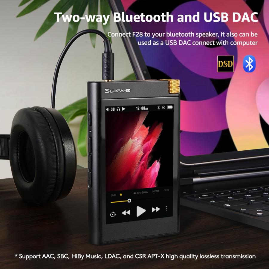 Surfans HiFi Bluetooth Mp3プレーヤー：F28 ハイレゾ ロスレス ポータブルミュージックプレイヤー    並行輸入品｜import-tabaido｜10