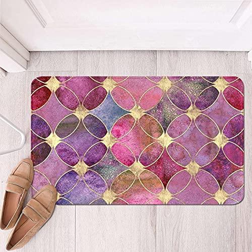【並行輸入品】Rose Gold Pink Purple Non Slip Entryway Rugs for Indoor Outdoorの画像
