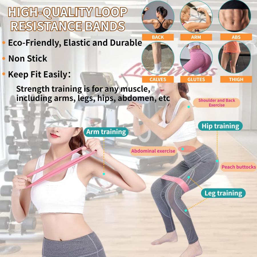 【並行輸入品】Resistance Bands Elastic Workout Bands for Fitness, Pilates Flexの画像