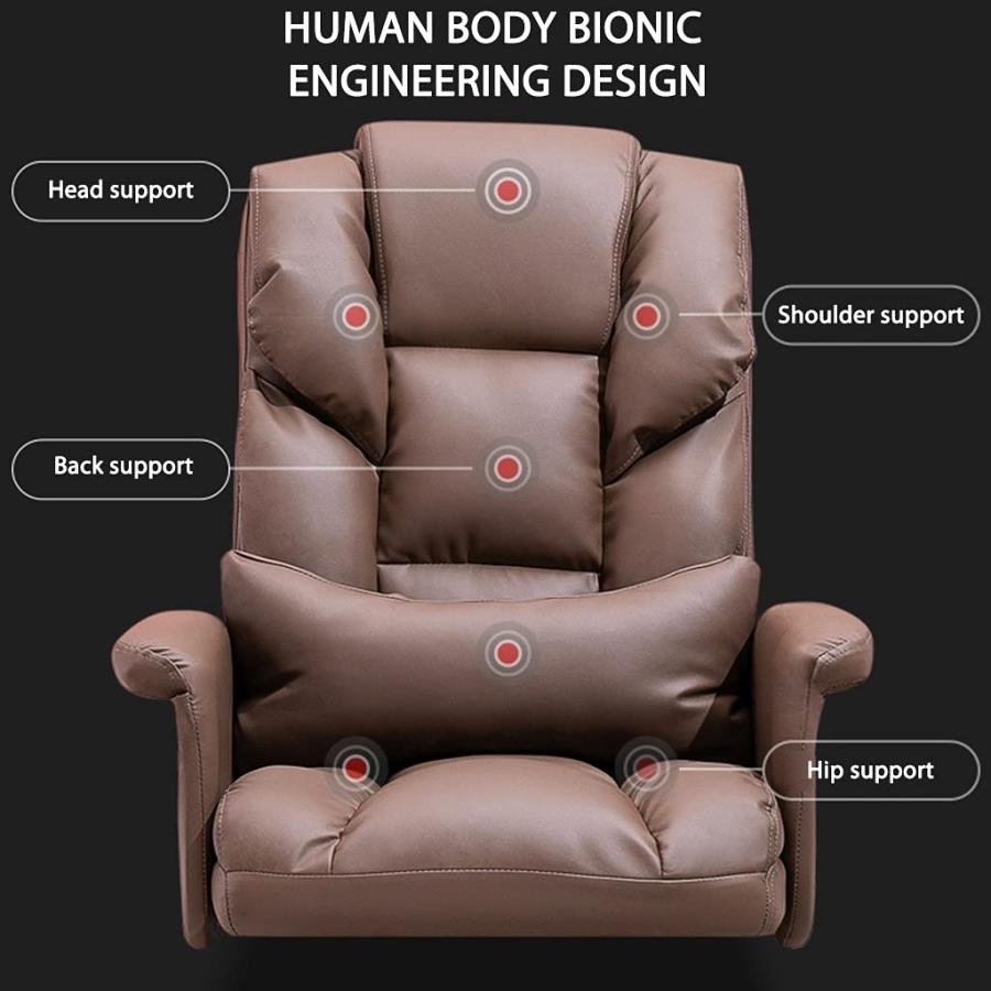 【並行輸入品】Ergonomic PU Leather Home Office Chair   Comfy Swivel Task Chairの画像