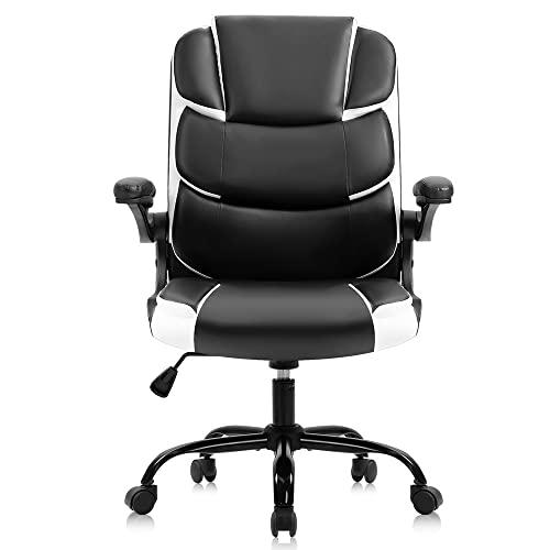 【並行輸入品】POCHY Family Office Chairs Desk Chair Black Leather Computer Armの画像