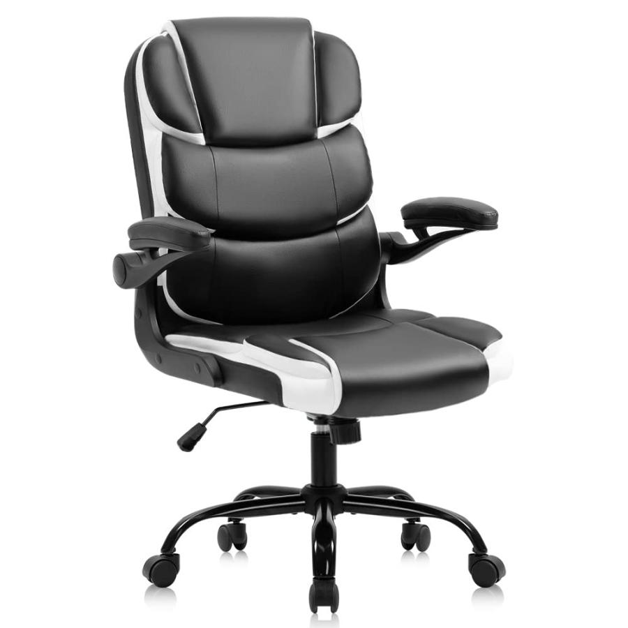 【並行輸入品】POCHY Family Office Chairs Desk Chair Black Leather Computer Armの画像