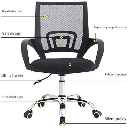 【並行輸入品】ZHAOLEI Mid Back Mesh Office Chair Ergonomic Swivel Black Mesh Cの画像