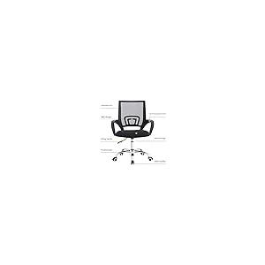 【並行輸入品】ZHAOLEI Mid Back Mesh Office Chair Ergonomic Swivel Black Mesh Cの画像