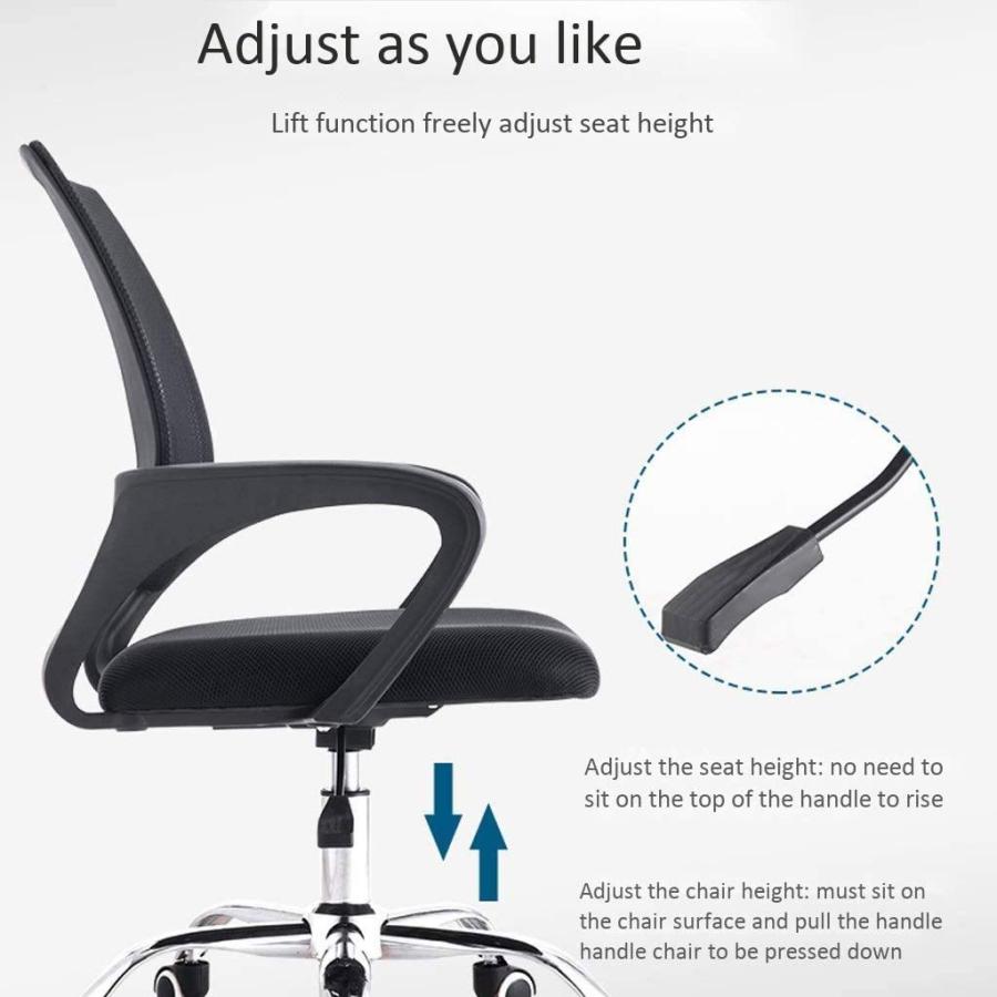 【並行輸入品】ZHAOLEI Mid Back Mesh Office Chair Ergonomic Swivel Black Mesh Cの画像