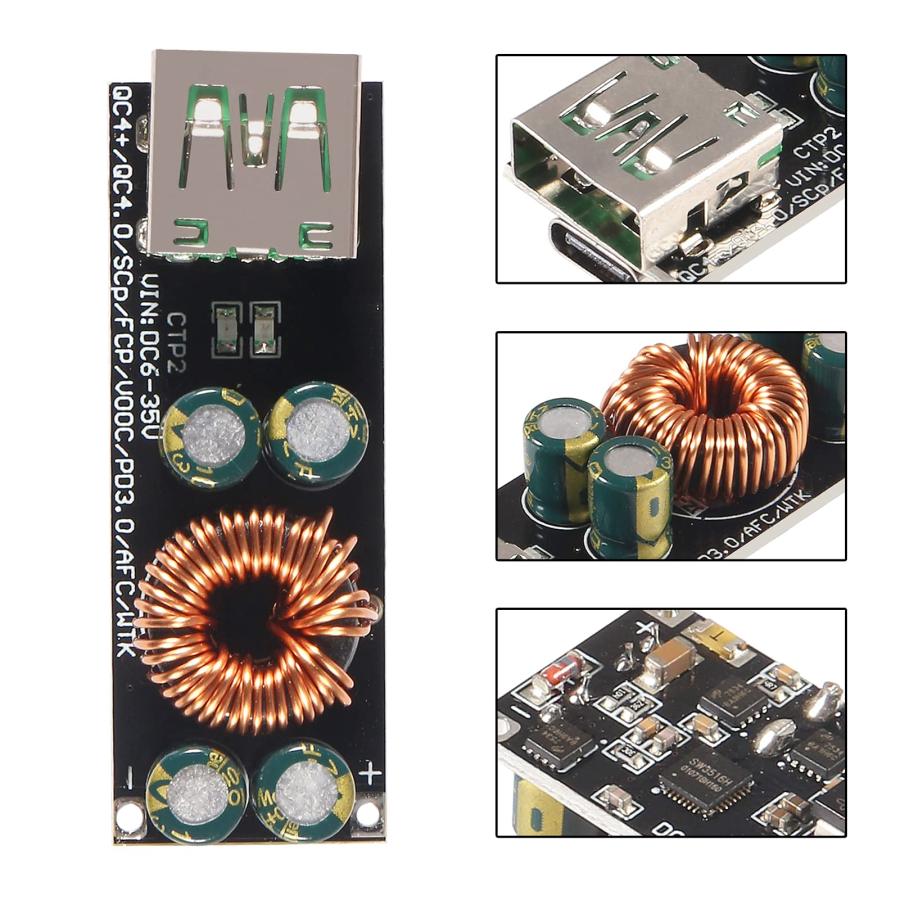 【並行輸入品】ACEIRMC 60W 6 35V DC USB Type C PD 3.0 QC4 Type A QC3.0 DC 高速充電_9