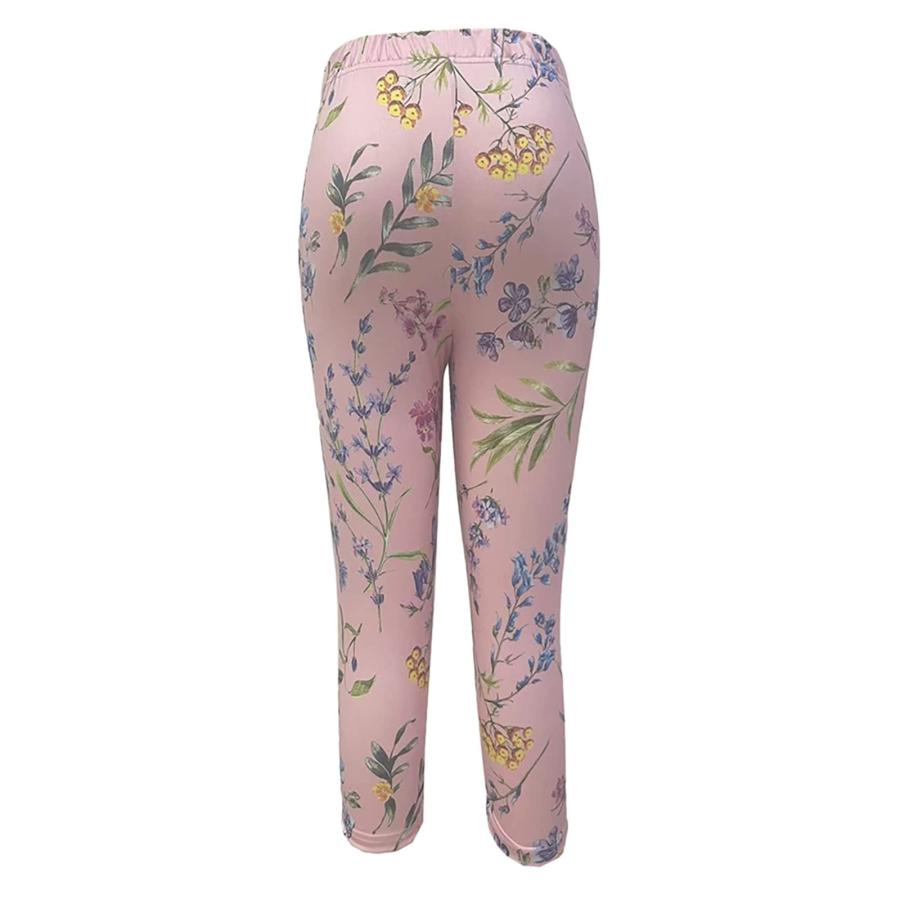 【並行輸入品】Womens Cropped Leggings Slim Floral Print Stretch Yoga Pilates C_6