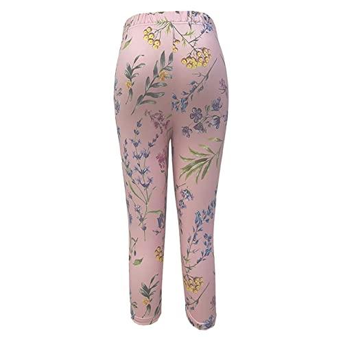 【並行輸入品】Womens Cropped Leggings Slim Floral Print Stretch Yoga Pilates C_7