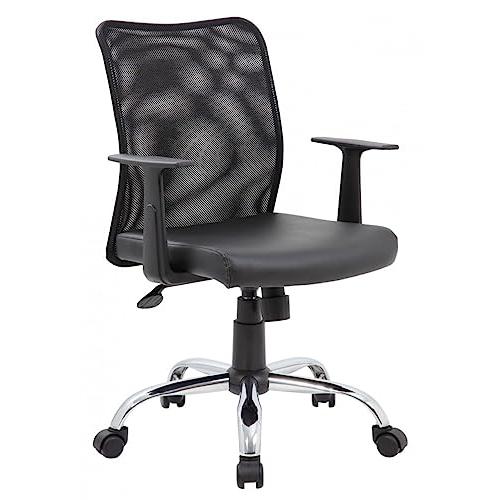【並行輸入品】Mesh Back Office Chair with Arms, 360 Degree Swivel, Metal Base_1