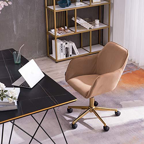 【並行輸入品】AMNOOL Home Office Chair Velvet Fabric Leisure Work Chair Adjustの画像