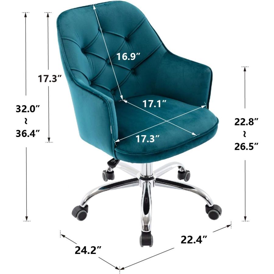 【並行輸入品】Upholstered Velvet Swivel Shell Chair for Living Room Height Adju_1