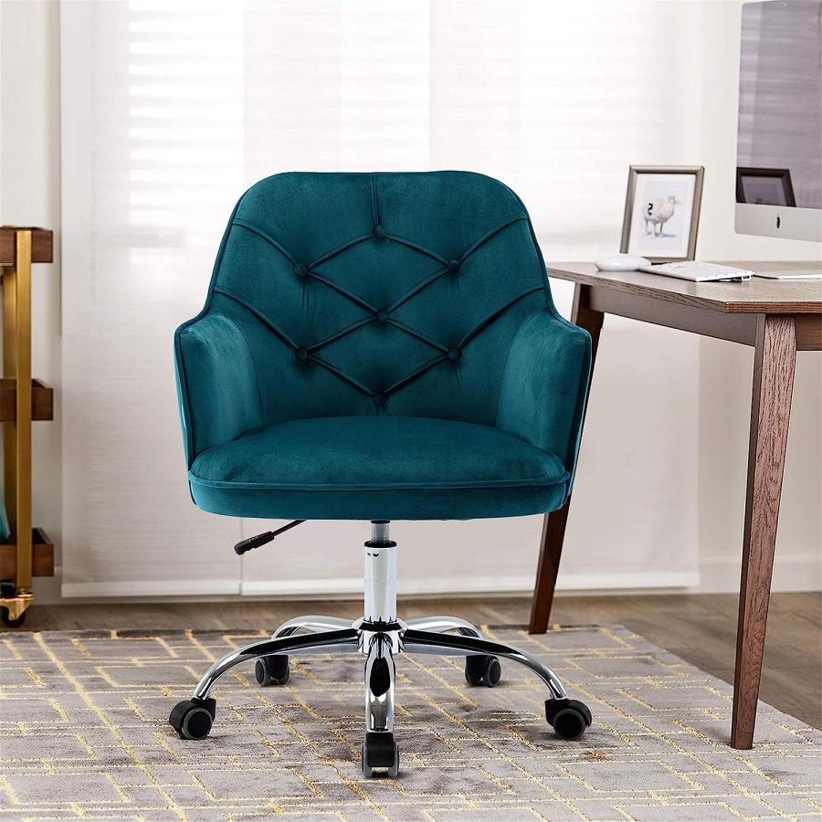 【並行輸入品】Upholstered Velvet Swivel Shell Chair for Living Room Height Adju_2