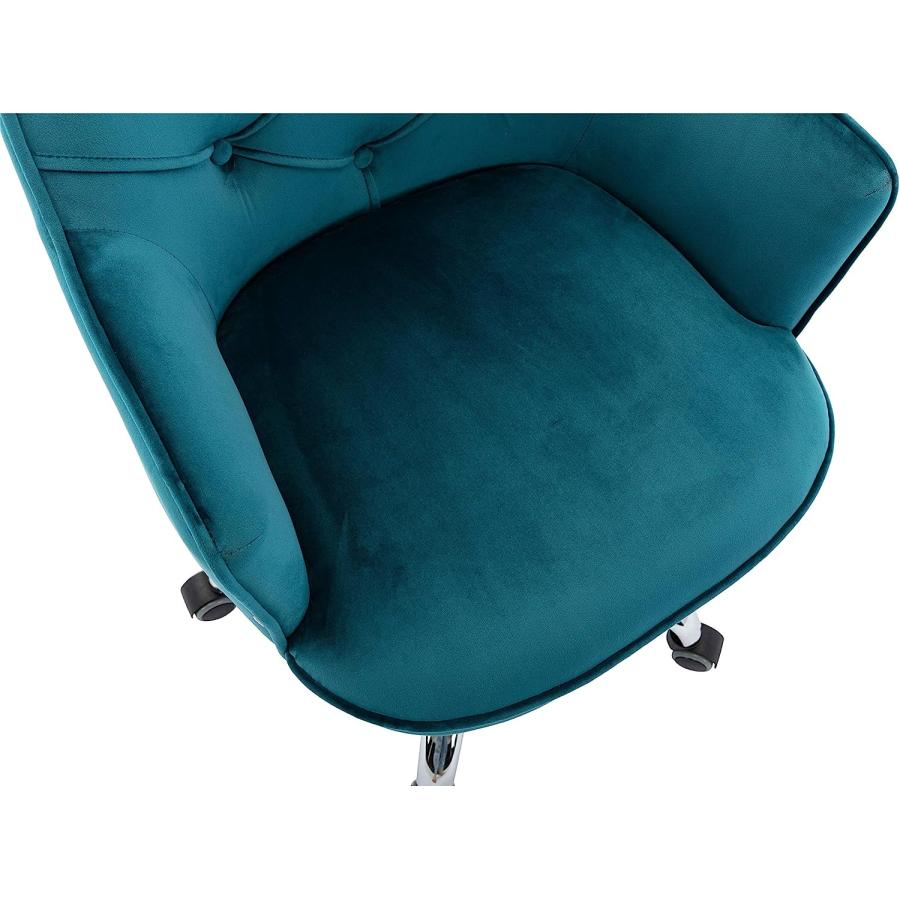 【並行輸入品】Upholstered Velvet Swivel Shell Chair for Living Room Height Adju_8