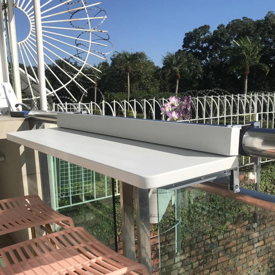 【並行輸入品】Outdoor Balcony Railing Hanging Folding Table， Computer Table Ho_6