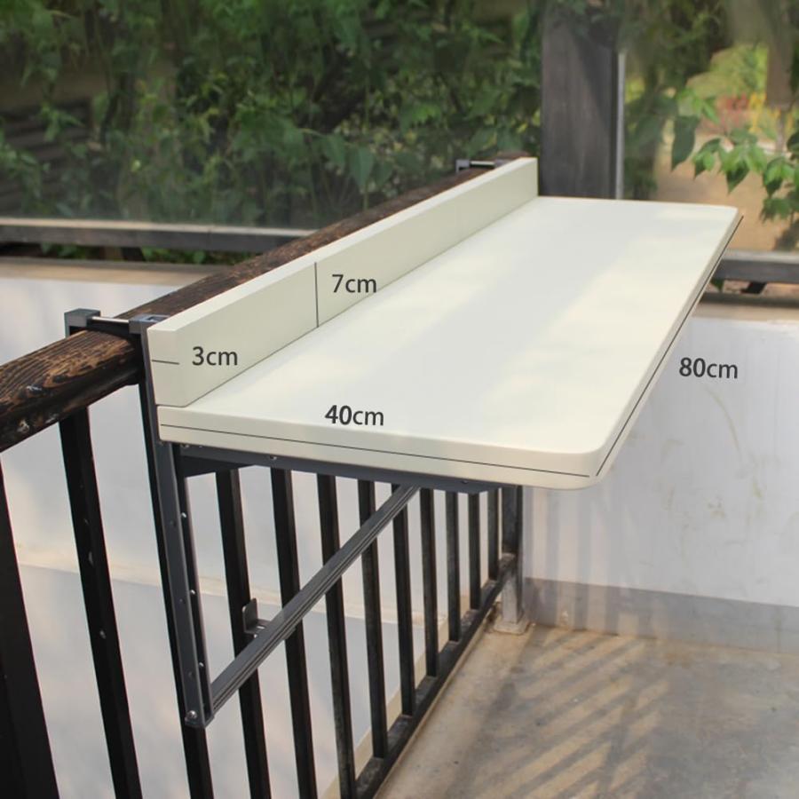 【並行輸入品】Outdoor Balcony Railing Hanging Folding Table， Computer Table Ho_9