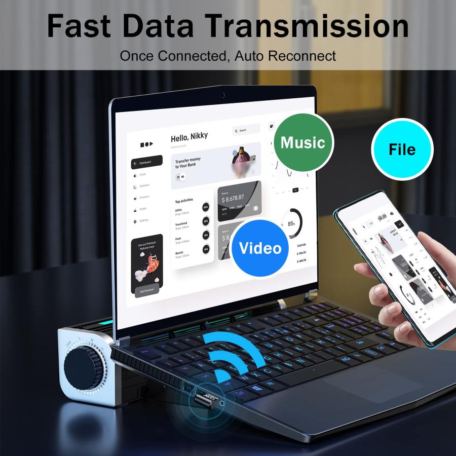 USB Bluetooth 5.3 Adapter for Desktop PC, Real Plug & Play Mini  並行輸入品｜import-tabaido｜07