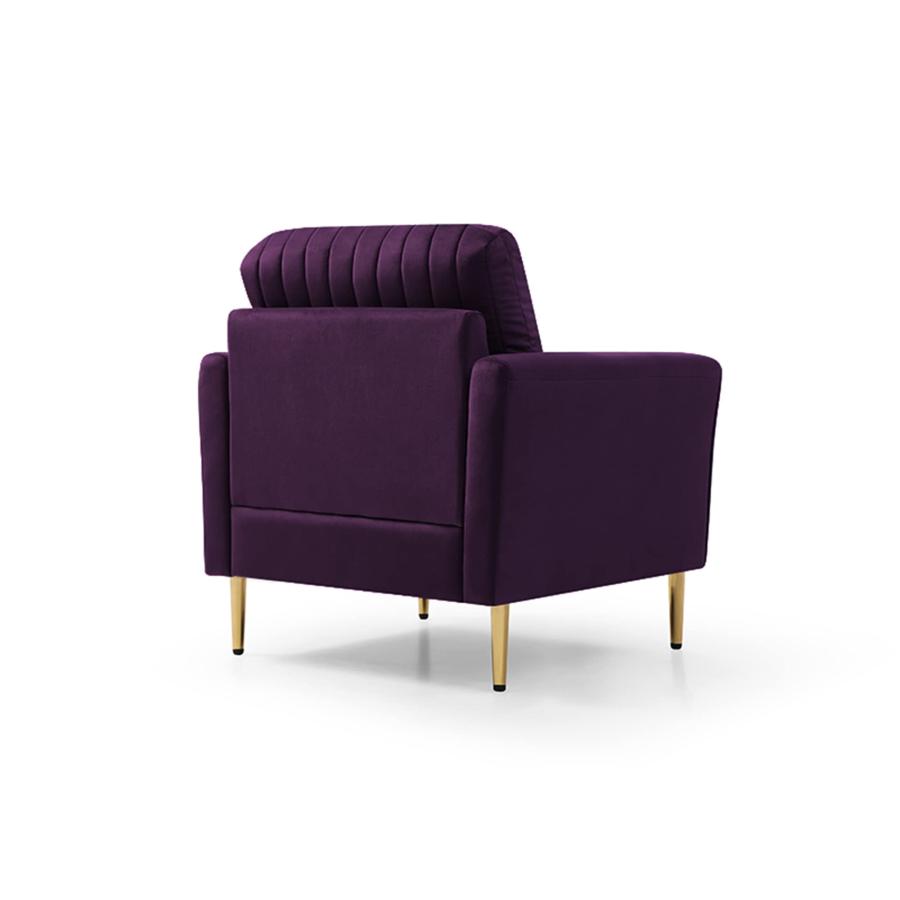 【並行輸入品】Modern Soft Purple Velvet Living Room Chair Upholstered Accent Aの画像