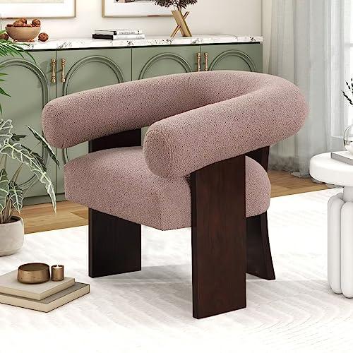 【並行輸入品】gefayluo Sherpa Chair， Accent Chair White Fluffy Chair Teddy Bar_1